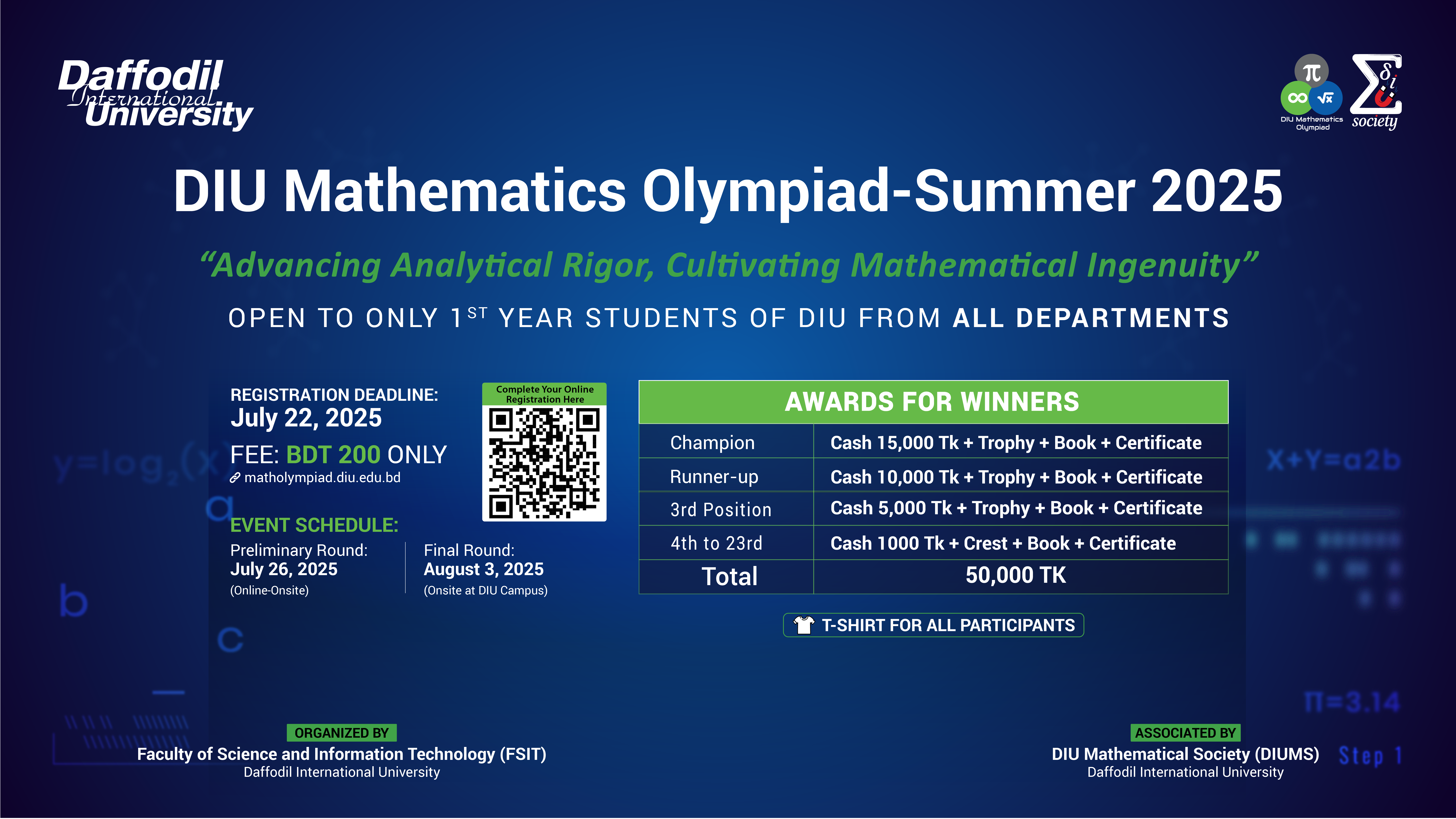 DIU Math Olympiad Banner